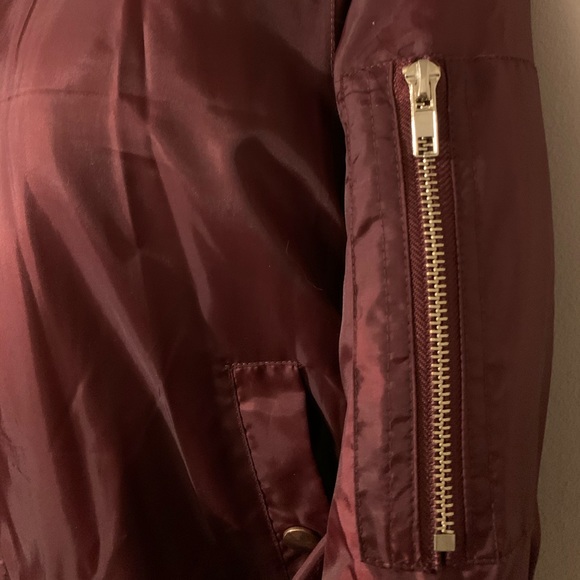 NWOT Bomber flight jacket coat in burgundy new - Picture 4 of 7